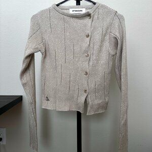 AFTERHOURS Beige Knit Asymmetric Cardigan